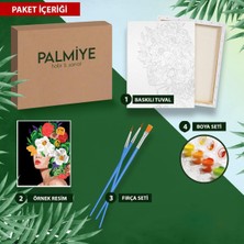 Die Grup Palmiye Hobi Sanat Sayılarla Boyama Tuval Seti Fırça Boya Dahil (Çıtalı) 40X50 cm - Yakamoz