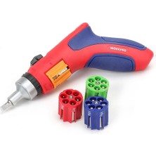 Die Grup Workpro WP221048 24 Parça Profesyonel Cr-V Kabzalı Cırcırlı Bits Tornavida Seti + Kemer Askılı Bez Taşıma Çantası
