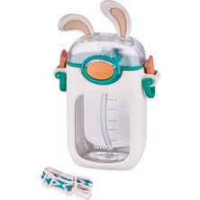 Die Grup Vagonlife Diller Pipetli 400 ml Tritan Çocuk Su Matarası Boyun Askılı-Temizleme Fırçası HEDIYELI-FFDILLER-2305400ML Beyaz