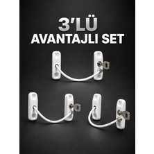 Alkasaz 3’lü Pencere Güvenlik Kilidi Seti Anahtarlı Çocuk Güvenlik Kilidi