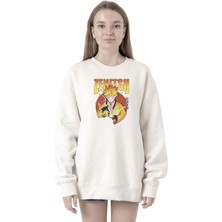 Die Grup Tshirthane Demon Slayer Anime Zenitsu Poster Beyaz Kadın 2ip Sweatshirt P20924S2113, Xs