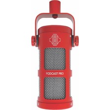 Die Grup Sontronıcs Podcast Pro Kırmızı Renk Supercardioid Dinamik Mikrofon