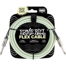 Die Grup Ernie Ball Flex Enstrüman Kablosu Düz/düz 10FT - Karanlıkta Glow (P06436)