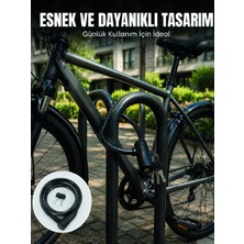 Alkasaz Bisiklet Kilidi 12 mm Kalın Çelik Halat 80 cm Anahtarlı Güvenlik Kilidi 2 Anahtarlı Pvc Kaplamalı