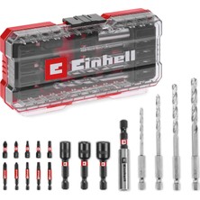 Die Grup Orijinal Einhell S-Case 18 Parça Darbeye Dayanıklı Aksesuar Seti (25 mm Bitler, 50 mm Bitler, 60 mm Bit Tutucu, Lokma Adaptörü, Metal Delme Ucu ve Saklama Kutusu Dahil) - 49108709