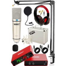 Die Grup Midex Central-Rd Pack-3 Stüdyo Kayıt Ekipmanları GLX-700RD Ses Kartı Cx1 Stüdyo Mikrofon