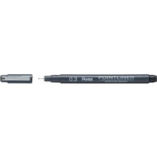 Die Grup Pentel Pointliner S20P-3A, Fineliner, Siyah, Suya Dayanıklı ve Solmaz, 0,3 mm