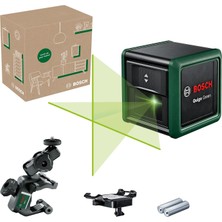 Die Grup Bosch Home & Garden Quigo Green Çizgi Lazer(Daha Iyi Görünürlük Için Yeşil Lazer Teknolojisi,+/- 0,6 Mm/m'lik Iyileştirilmiş Hassasiyet ve 12 M'ye Kadar Çalışma Aralığı,geri Dönüştürülmüş Karton Kutu)