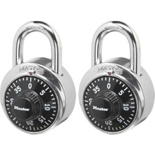 Die Grup Master Lock 1500T Soyunma Kilidi Kombinasyon Asma Kilit, 2'li Paket, Siyah