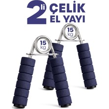 Die Grup 2 Adet Çelik El Yayı Sünger Kollu 15 kg Bilek Ön Kol Parmak Güçlendirici Alet Fitness Egzersiz