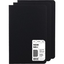 Die Grup Inknotesbrand : Noir No. I 60 Sayfa Not Defteri - 3'lü Set - 9 x 14 cm - Çizgisiz