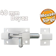 Die Grup BADEM10 Kapı Sürgüsü Küçük Metal Beyaz Mavzer Sürgü Sürgülü Kilit 25X40 mm Kapı Pencere Emniyet Kilidi