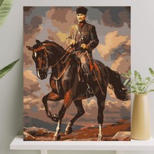 Die Grup Sayılarla Boyama Tuval Seti Fırça Boya Dahil (Çıtalı) 40X50 cm - Atatürk
