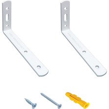 Die Grup Mr.bracket 2 Adet Beyaz Çelik Deprem Dolap Sabitleme Aparatı 16X60X165MM - Mobilya Eşya Portmanto Gardırop Kitaplık Duvar Sabitleyici L Demir Gönye Köşebent