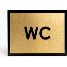 Die Grup Usin Gold Metal 15X11 cm Yapışkanlı Ofis Bar Okul Motel Cafe Kapı Isimliği Wc Yönlendirme Tabelası Levhası