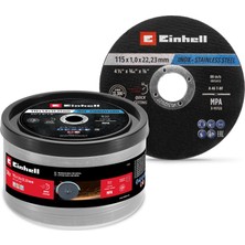 Die Grup Orijinal Einhell Metal Kesme Diski Seti, 50 Parça, Ø 115 Mm, Metal Kutu (Hızlı Kesim, Metal Işleme, Kolay Kesim, Mpa Sertifikalı)
