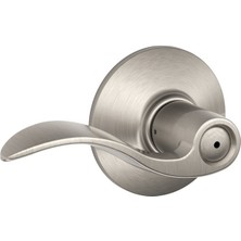 Die Grup Schlage F40 Acc 619 Accent Kapı Kolu, Yatak ve Banyo Gizlilik Kilidi, Saten Nikel