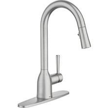 Die Grup Moen Adler 87233SRS Spot Dirençli Paslanmaz Çinko Aşağı Çekmeli Mutfak Bataryası Güç Temizleme, Düğme ve Geri Çekilebilir Çubuk, Ada Uyumlu, Klasik Stil, Modaya Uygun, Uzun Ömürlü