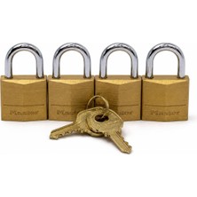 Die Grup Master Lock Asma Kilit, Masif Pirinç, 1,9 cm Genişliğinde, 120Q (4 Aynı Anda Kilitlenir)