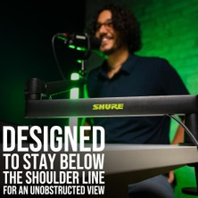 Die Grup Shure By Gator Premium Düşük Profilli Masaüstü Mikrofon Bom Standı; Podcast, Akış ve Ev Ofis Kurulumları Için Tamamen Ayarlanabilir (Sh-Broadcast2)