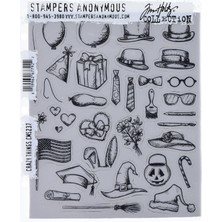 Die Grup Tim Holtz Cling Stamps 7"x8.5"-Crazy Things