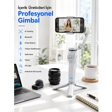 Alkasaz Akıllı Telefon Gimbal Sabitleyici 360° Takip Özellikli Profesyonel Video Çekim Stabilizeri