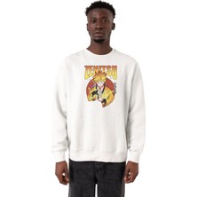 Die Grup Tshirthane Demon Slayer Anime Zenitsu Poster Beyaz Erkek 2ip Sweatshirt P20922S2883, M