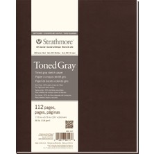 Die Grup Strathmore 400 Geri Dönüşümlü Toned Gray Eskiz Defteri Softcover - P481-107-4, 56 Yaprak, 20 x 25 Cm, 89 G/m², Gri