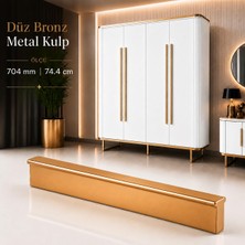 Die Grup Düz Bronz Metal 1 Adet 704 mm 70.4 cm Mobilya Kulp Uzun Çekmece Dolap Kapak Kulpu Metal Kulbu Kulb