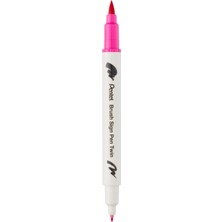 Die Grup Pentel Brush Sing Pen Twin Çift Taraflı Fırça Uçlu Kalem Pembe