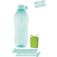 Die Grup Tupperware Su Mavisi 500 ml Suluk Matara Tuzluk Karabiberlik Çevre Dostu 2'li Set