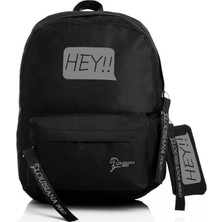 Die Grup Laptop Bölmeli Okul Çantası Hey!!! Siyah Füme 1525