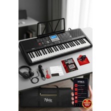 Die Grup Midex PS-1800BK-H 61 Tuşlu Kaliteli Org Dijital Ekranlı Kulaklık Çanta Notalık Adaptör Sticker Öğrenim Metodu