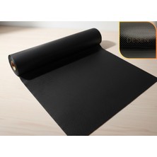 Almital Mobilya Aksesuarlari 48 cm x 1 metre Siyah Kabartma Nokta Desenli Çekmece İçi Kaydırmaz Halı, raf örtüsü