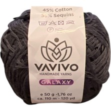 Die Grup Vavivo Galaxy El Yapımı Ip, Antrasit, 45% Pamuk 55% Pullu, 50 G, 110 M