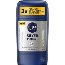 Esranın Dünyası Nıvea Men Erkek Stick Deodorant Silver Protect 50 Ml, Ter ve Ter Kokusna Karşı 72 Saat Anti-Perspira