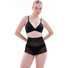 Seraviax Siyah Mı Emay 2706 Lazer Tül Toparlayıcı Slip Hayalet Külot Korse
