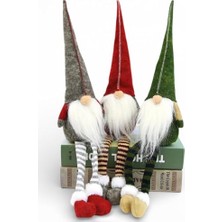 Esranın Dünyası 1 Adet 35 cm Uzun Şapkalı Gnome Tomte Şans Cücesi Yılbaşı Süsü Parti Dekorasyon Süs, Kırmızı