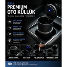 Esranın Dünyası Işıklı Premium Oto Küllük LED Aydınlatmalı Araç Içi Küllük Koku ve Kül Önleyici Kapaklı Tasarım