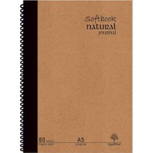 Esranın Dünyası Natural Journal A5 Spiralli Sert Kapak Defter – 80 Yaprak (160 Sayfa), Kareli– Günlük, Ofis ve Hediye Kullanımı Için Not Defteri