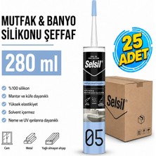 Selsil Arge Toptan Mutfak ve Banyo Silikonu Şeffaf 280 ml 25 Adet