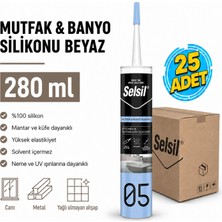 Selsil Arge Toptan Mutfak ve Banyo Silikonu Beyaz 280 ml 25 Adet
