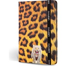 Esranın Dünyası Le Color Kumaş Defter Çizgili Lastikli Leopar