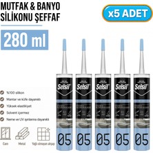 Selsil Arge Toptan Mutfak ve Banyo Silikonu Şeffaf 280 ml 5 Adet