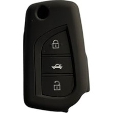 Esranın Dünyası Autohan Keys Silikon Anahtar Koruma Kılıfı, Toyota Corolla Auris Yaris Verso Avensis Aygo Hilux Için Uyumlu, Siyah