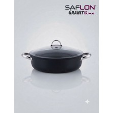 Saflon Titanium Basık Karnıyarık Pilavlık Tencere 28 cm