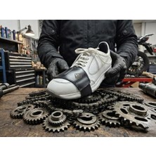 Esranın Dünyası Mtn MAK77 Motosiklet Ayakkabı Koruma Pedleri, Vites Ayakkabı Koruyucu,motorcycle Shoe Protector,motosiklet Deri AKSESUAR%100 Doğal Deri (Parlaksiyah)
