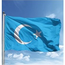 Esranın Dünyası Zc Bayrak Doğu Türkistan Milli Gönder Bayrağı 70X105 cm Raşel Dijital Baskı