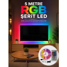 Vintessy 5 Metre Rgb Şerit LED 5050 Smd Uzaktan Kumandalı Renkli Dekoratif LED Aydınlatma Seti