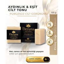 Deruna Natural Pirinç Yağı Sabunu | Aydınlatıcı, Ton Eşitleyici & Leke Karşıtı |+4 Yağlı Formül Soğuk Proses 105G